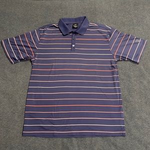 Nike Golf Polo Shirt – Men’s L (Navy Blue w/ Stripes)